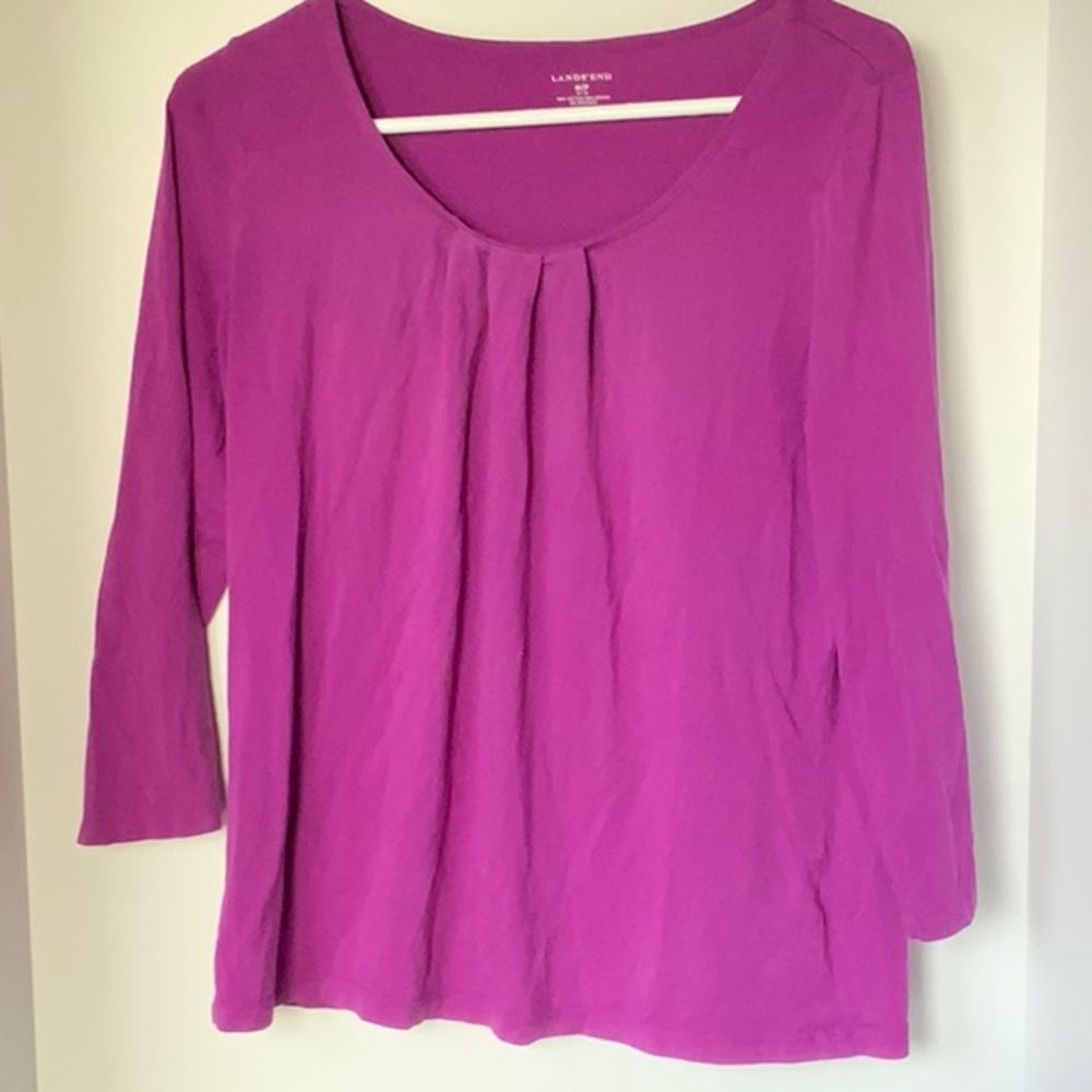 Lands End Purple Dress shirt